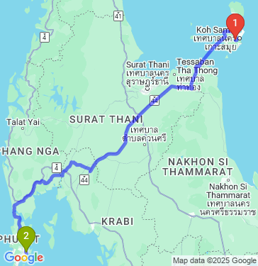 Маршрут из Ko Samui District в Пхукета