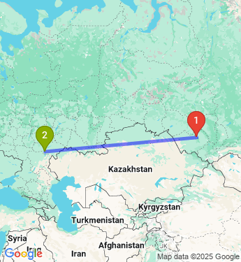 Маршрут из Барнаула в СНТ Элита Луганское территория