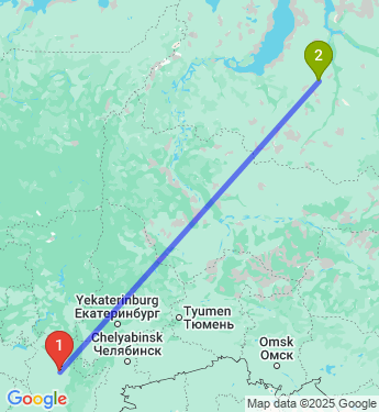 Маршрут из Уфы в Новый Уренгой