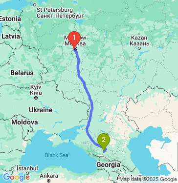 Маршрут из Москвы в Кисловодск