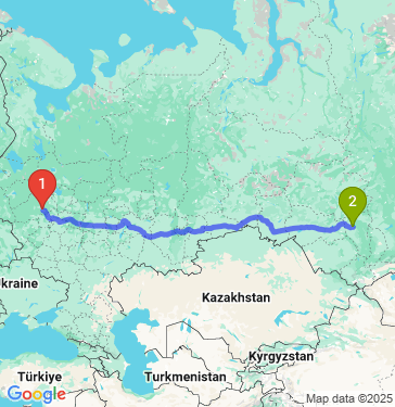 Маршрут из Твери в Кемерово