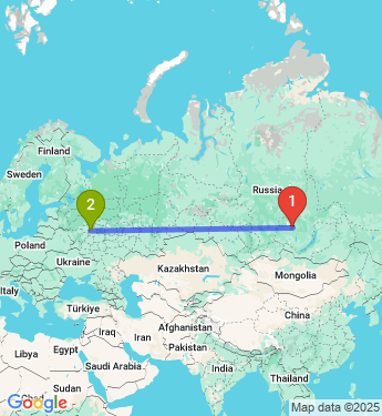 Маршрут из Братска в Москву