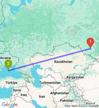 Маршрут из Барнаула в Севастополь