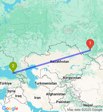 Маршрут из Бийска в Сочи