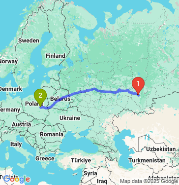 Маршрут из Уфы в Варшаву