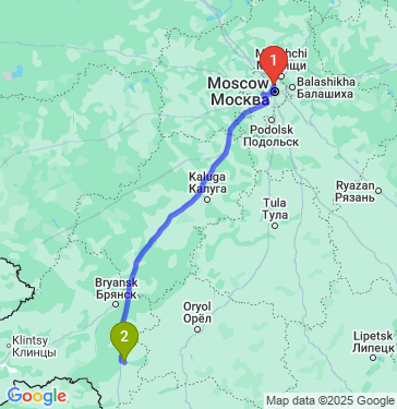 Маршрут из Москвы в Локоть