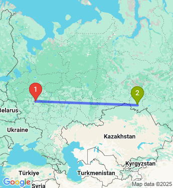 Маршрут из Москвы в Омск
