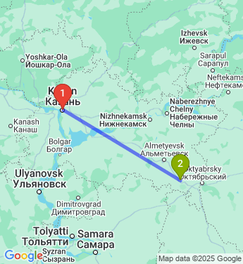 Маршрут из Казани в Бугульму