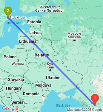 Маршрут из Нальчика в Стокгольма