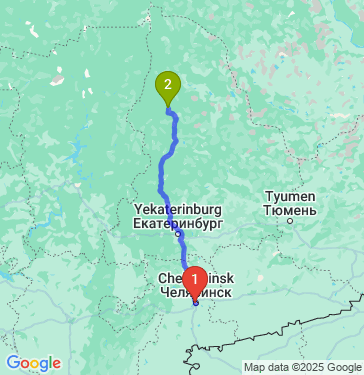 Маршрут из Челябинска в Краснотурьинск
