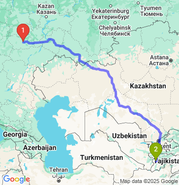 Маршрут из Пензы в Душанбе