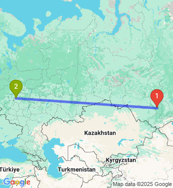 Маршрут из Новокузнецка в Москву