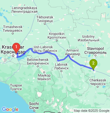 Маршрут из Индустриального в Невинномысска