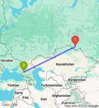 Маршрут из Омска в Ставрополь