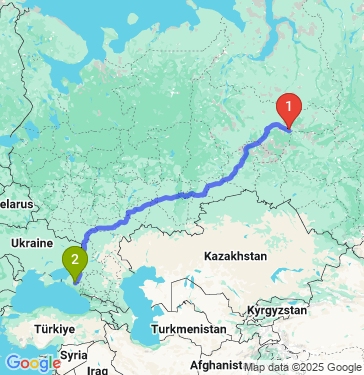 Маршрут из Нижневартовска в Краснодар