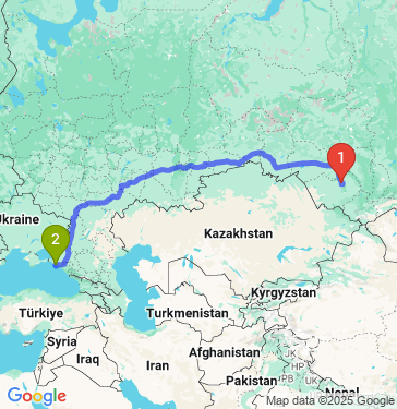 Маршрут из Барнаула в Новороссийск
