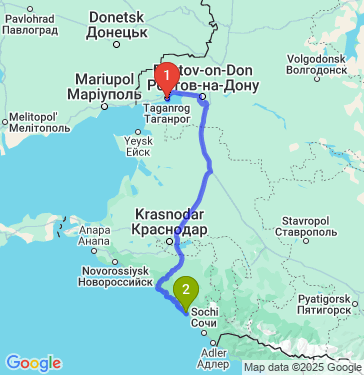 Маршрут из Таганрога в Сочи