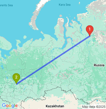Маршрут из Норильска в Нижний Новгород
