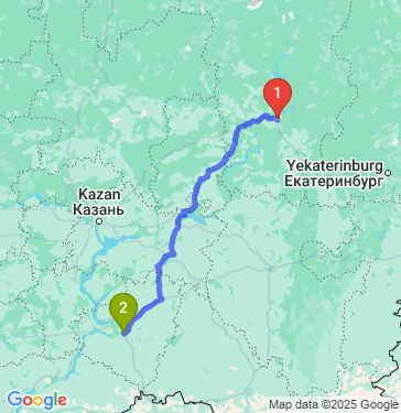 Маршрут из Перми в Самару