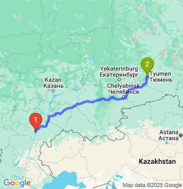 Маршрут из Саратова в Тюмень