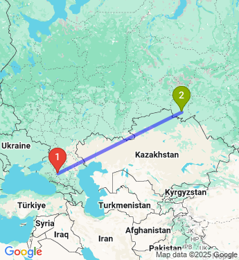 Маршрут из Ставрополя в Омск