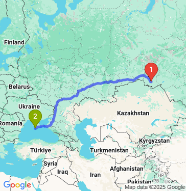 Маршрут из Омска в Севастополь