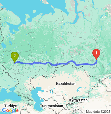 Маршрут из Томска в Москву