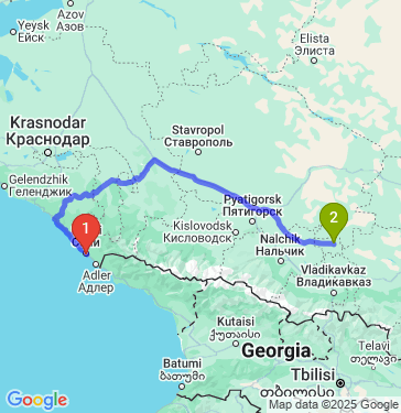 Маршрут из Сочи в Моздока