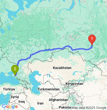 Маршрут из Томска в Краснодар