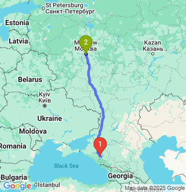 Маршрут из Майкопа в Москву