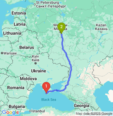 Маршрут из Севастополя в Домодедово