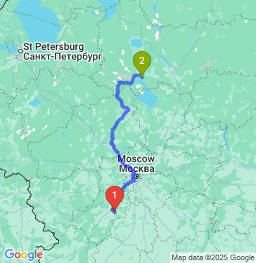 Маршрут из Калуги в Череповец городской округ