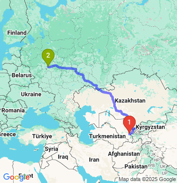 Маршрут из Самарканда в Москву