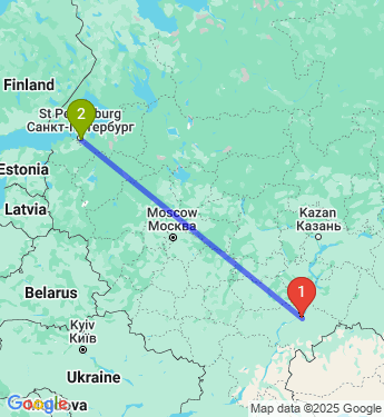 Маршрут из Балакова в Санкт-Петербург