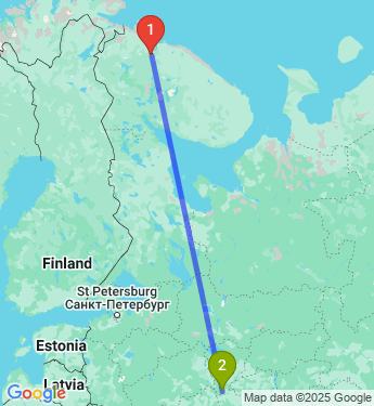 Маршрут из Мурманска в Ботик