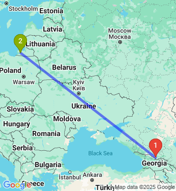 Маршрут из Моски в Калининград