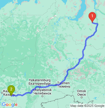 Маршрут из Нового Уренгоя в Заинска