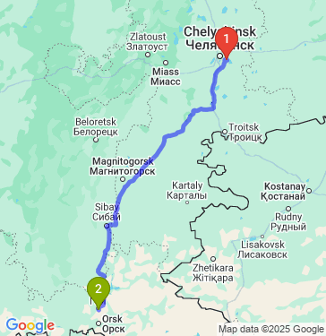Маршрут из Копейска в Гая