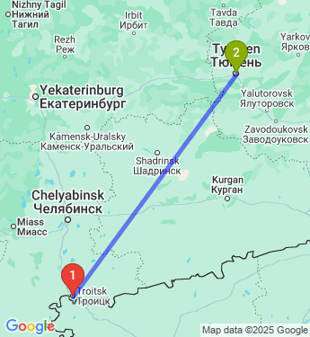 Маршрут из Троицка в Тюмень