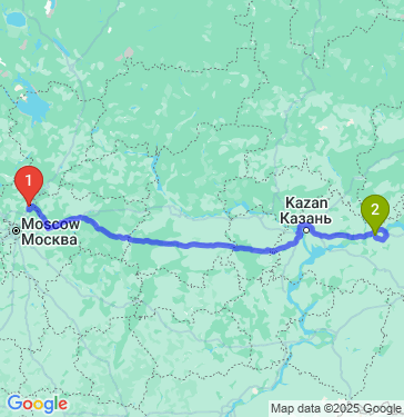 Маршрут из Сергиева Посада в Нижнекамск
