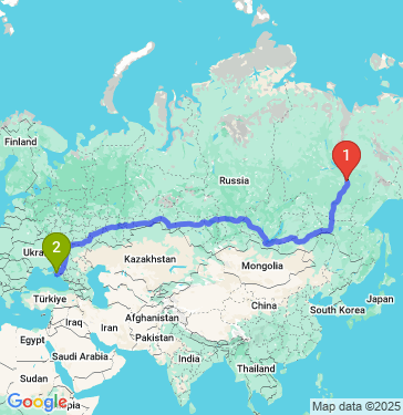 Маршрут из Якутска в Варениковскую