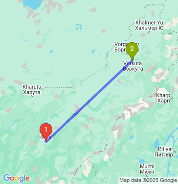 Маршрут из Инты в Воркуту