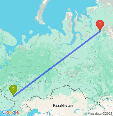 Маршрут из Норильска в Воронеж