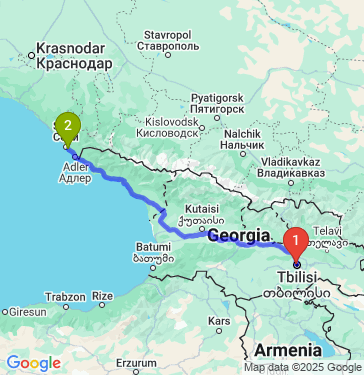 Маршрут из T'bilisi в Сочи