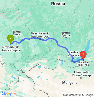 Маршрут из Улан-Удэ в Новосибирск