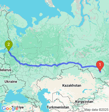 Маршрут из Алтайского Края в Санкт-Петербург