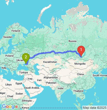 Маршрут из Иркутска в Ейск