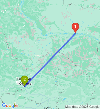 Маршрут из Сургута в Тюмень