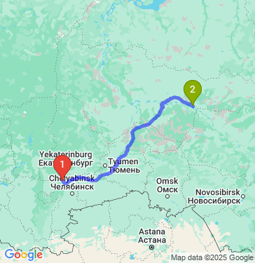 Маршрут из Верхнего Уфалея в Нижневартовск