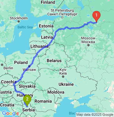Маршрут из Вологды в Белграда